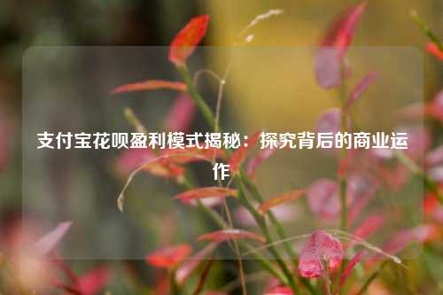 ZFB花呗盈利模式揭秘：探究背后的商业运作