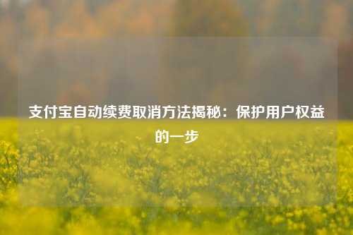 ZFB自动续费取消方法揭秘：保护用户权益的一步