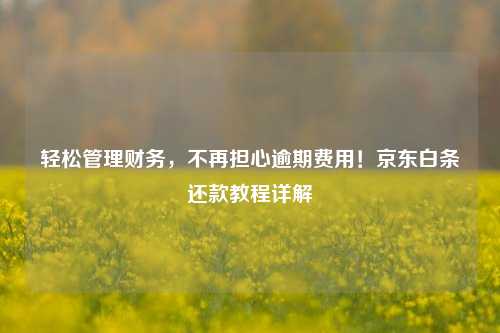 轻松管理财务，不再担心逾期费用！京东白条还账教程详解