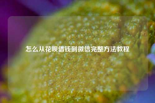 怎么从花呗借Q到微信完整方法教程