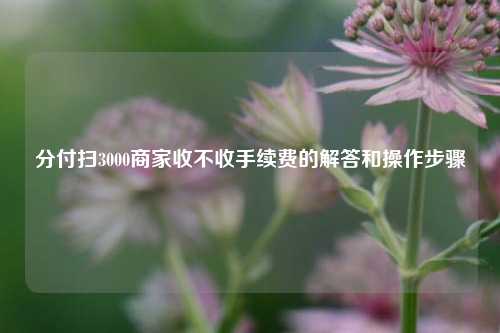 分付扫3000商家收不收手续费的解答和操作步骤